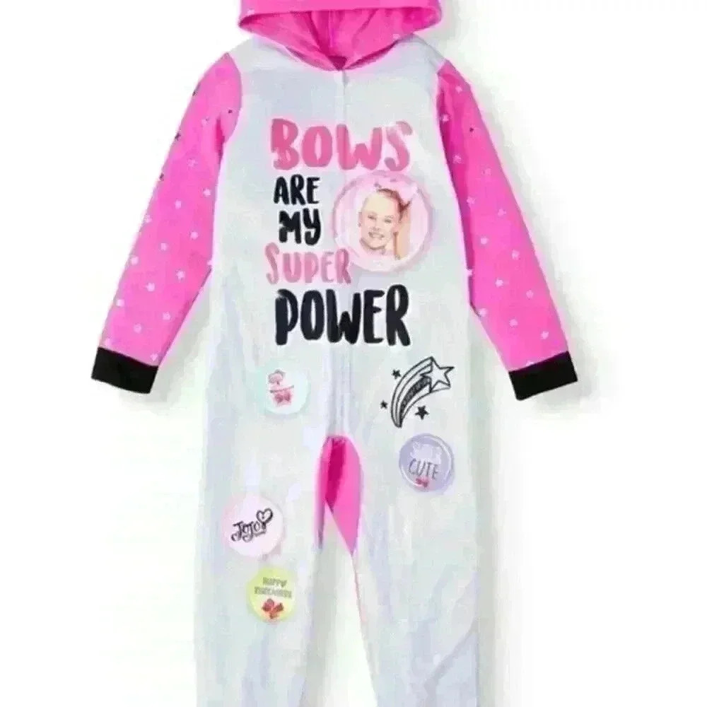 JoJo Siwa Hooded Blanket Sleeper Onesie Pajama size 10-12